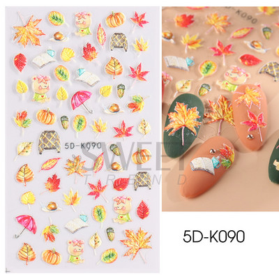 5D Χειμερινό Χριστουγεννιάτικο ανάγλυφο αυτοκόλλητο χριστουγεννιάτικο πουλόβερ Νιφάδα χιονιού κινούμενα σχέδια Santa Elk Σχέδιο χαραγμένο Διακόσμηση νυχιών BESW5D