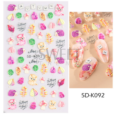 5D Χειμερινό Χριστουγεννιάτικο ανάγλυφο αυτοκόλλητο χριστουγεννιάτικο πουλόβερ Νιφάδα χιονιού κινούμενα σχέδια Santa Elk Σχέδιο χαραγμένο Διακόσμηση νυχιών BESW5D