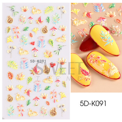 5D Χειμερινό Χριστουγεννιάτικο ανάγλυφο αυτοκόλλητο χριστουγεννιάτικο πουλόβερ Νιφάδα χιονιού κινούμενα σχέδια Santa Elk Σχέδιο χαραγμένο Διακόσμηση νυχιών BESW5D