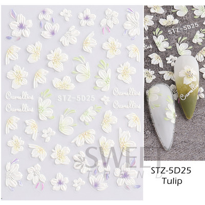 5D Χειμερινό Χριστουγεννιάτικο ανάγλυφο αυτοκόλλητο χριστουγεννιάτικο πουλόβερ Νιφάδα χιονιού κινούμενα σχέδια Santa Elk Σχέδιο χαραγμένο Διακόσμηση νυχιών BESW5D