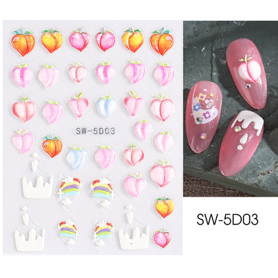 5D Χειμερινό Χριστουγεννιάτικο ανάγλυφο αυτοκόλλητο χριστουγεννιάτικο πουλόβερ Νιφάδα χιονιού κινούμενα σχέδια Santa Elk Σχέδιο χαραγμένο Διακόσμηση νυχιών BESW5D