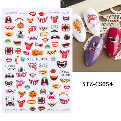 5D Χειμερινό Χριστουγεννιάτικο ανάγλυφο αυτοκόλλητο χριστουγεννιάτικο πουλόβερ Νιφάδα χιονιού κινούμενα σχέδια Santa Elk Σχέδιο χαραγμένο Διακόσμηση νυχιών BESW5D