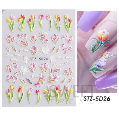 5D Χειμερινό Χριστουγεννιάτικο ανάγλυφο αυτοκόλλητο χριστουγεννιάτικο πουλόβερ Νιφάδα χιονιού κινούμενα σχέδια Santa Elk Σχέδιο χαραγμένο Διακόσμηση νυχιών BESW5D