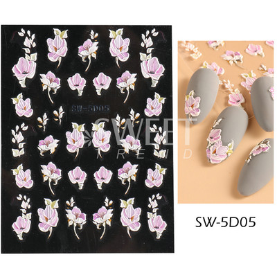 5D Χειμερινό Χριστουγεννιάτικο ανάγλυφο αυτοκόλλητο χριστουγεννιάτικο πουλόβερ Νιφάδα χιονιού κινούμενα σχέδια Santa Elk Σχέδιο χαραγμένο Διακόσμηση νυχιών BESW5D