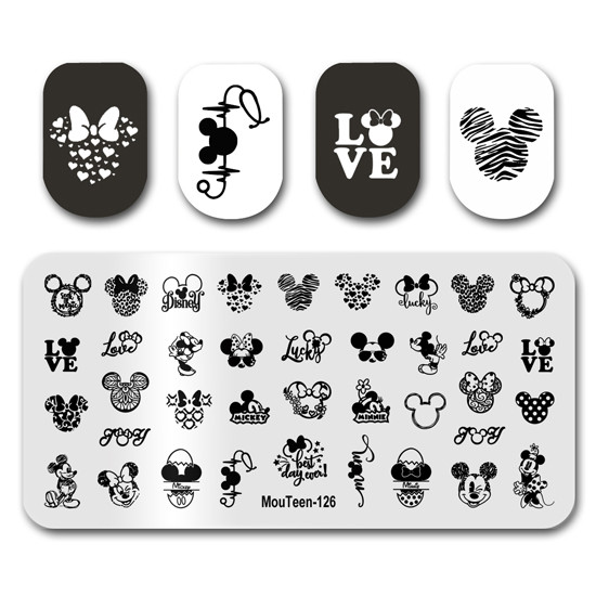 Köröm bélyegző MouTeen142 Rajzfilm Disney Baby Yoda Nail Art lemezek Stamp King manikűr készlet körömbélyegzéshez