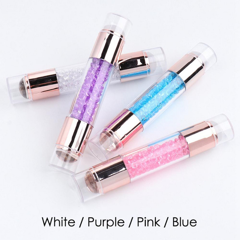 Σετ πλάκας σφράγισης με στάμπα νυχιών διπλής όψης Εργαλεία στένσιλ εικόνας σφραγίδας νυχιών με κρυστάλλινη λαβή