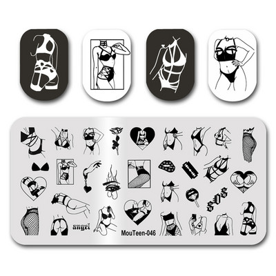 Disney küünetempel MouTeen043 The Nightmare Nail Before Christmas Küüneplaadid Stamp King maniküüri komplekt küünekunsti tembeldamiseks