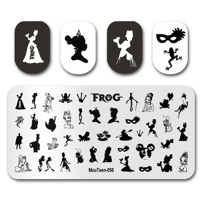 Disney küünetempel MouTeen043 The Nightmare Nail Before Christmas Küüneplaadid Stamp King maniküüri komplekt küünekunsti tembeldamiseks