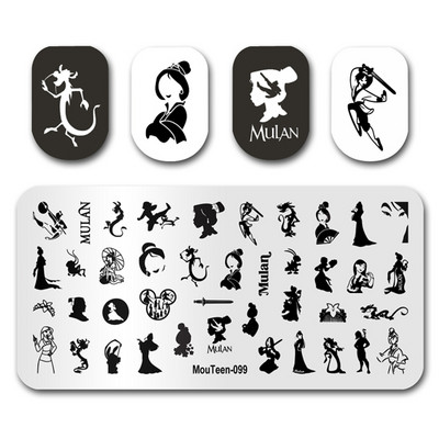 Disney küünetempel MouTeen043 The Nightmare Nail Before Christmas Küüneplaadid Stamp King maniküüri komplekt küünekunsti tembeldamiseks