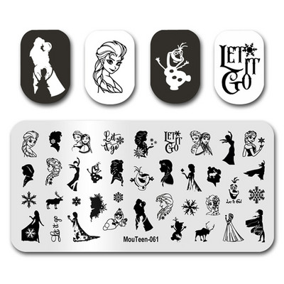 Disney küünetempel MouTeen043 The Nightmare Nail Before Christmas Küüneplaadid Stamp King maniküüri komplekt küünekunsti tembeldamiseks