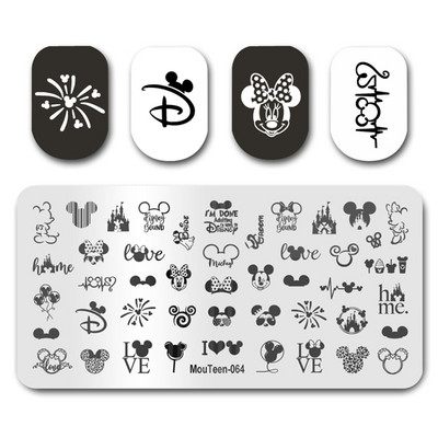 Disney küünetempel MouTeen043 The Nightmare Nail Before Christmas Küüneplaadid Stamp King maniküüri komplekt küünekunsti tembeldamiseks
