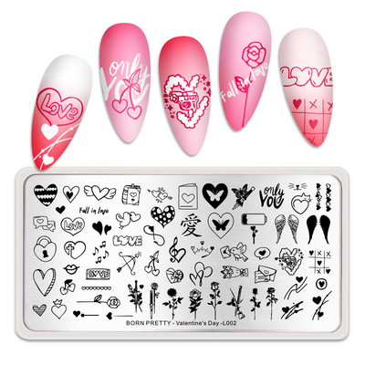 BORN PRETTY Eggshell Texture Line Πλάκες σφραγίδας νυχιών για νύχια Πρότυπο σανίδας τέχνης νυχιών από ανοξείδωτο χάλυβα στένσιλ