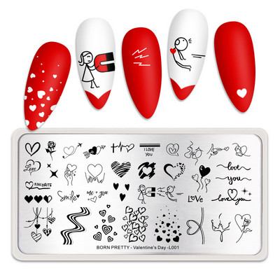 BORN PRETTY Eggshell Texture Line Πλάκες σφραγίδας νυχιών για νύχια Πρότυπο σανίδας τέχνης νυχιών από ανοξείδωτο χάλυβα στένσιλ