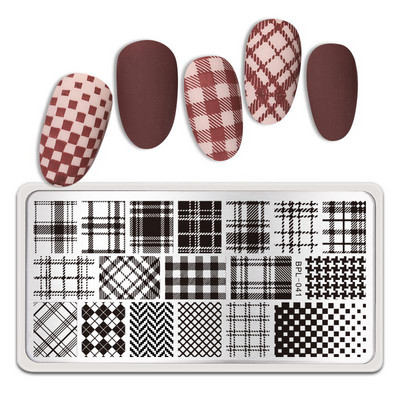 BORN PRETTY Eggshell Texture Line Πλάκες σφραγίδας νυχιών για νύχια Πρότυπο σανίδας τέχνης νυχιών από ανοξείδωτο χάλυβα στένσιλ