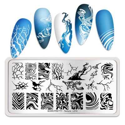 BORN PRETTY Eggshell Texture Line Πλάκες σφραγίδας νυχιών για νύχια Πρότυπο σανίδας τέχνης νυχιών από ανοξείδωτο χάλυβα στένσιλ