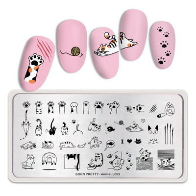 BORN PRETTY Eggshell Texture Line Πλάκες σφραγίδας νυχιών για νύχια Πρότυπο σανίδας τέχνης νυχιών από ανοξείδωτο χάλυβα στένσιλ