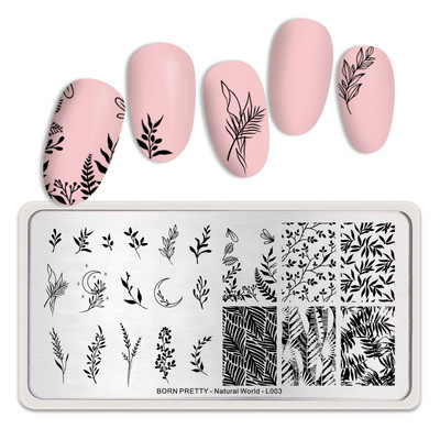 BORN PRETTY Eggshell Texture Line Πλάκες σφραγίδας νυχιών για νύχια Πρότυπο σανίδας τέχνης νυχιών από ανοξείδωτο χάλυβα στένσιλ