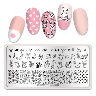 BORN PRETTY Eggshell Texture Line Πλάκες σφραγίδας νυχιών για νύχια Πρότυπο σανίδας τέχνης νυχιών από ανοξείδωτο χάλυβα στένσιλ