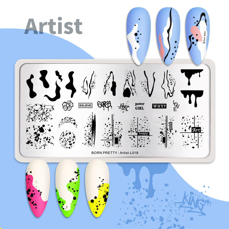 BORN PRETTY Eggshell Texture Line Πλάκες σφραγίδας νυχιών για νύχια Πρότυπο σανίδας τέχνης νυχιών από ανοξείδωτο χάλυβα στένσιλ