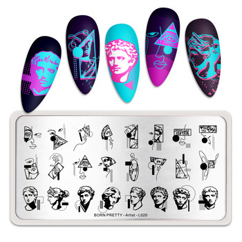 BORN PRETTY Плочи за щамповане със змийски шаблон за нокти Правоъгълен шаблон за нокти от неръждаема стомана Коледен художник Животно-L009