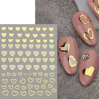 Αυτοκόλλητα για νύχια Black Stars Blooming Gradient Hollow Starlight Hexagram Heart Butterfly Dark style Cool Girl Manicure Decal LS-J56