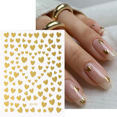 Αυτοκόλλητα για νύχια Black Stars Blooming Gradient Hollow Starlight Hexagram Heart Butterfly Dark style Cool Girl Manicure Decal LS-J56