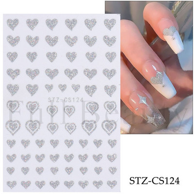 Αυτοκόλλητα για νύχια Black Stars Blooming Gradient Hollow Starlight Hexagram Heart Butterfly Dark style Cool Girl Manicure Decal LS-J56
