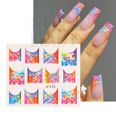 Αυτοκόλλητα για νύχια Black Stars Blooming Gradient Hollow Starlight Hexagram Heart Butterfly Dark style Cool Girl Manicure Decal LS-J56