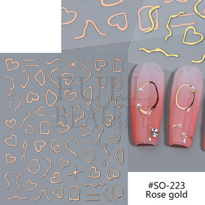 Αυτοκόλλητα για νύχια Black Stars Blooming Gradient Hollow Starlight Hexagram Heart Butterfly Dark style Cool Girl Manicure Decal LS-J56