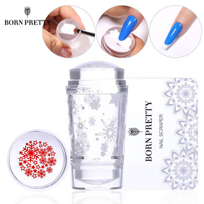 BORN PRETTY French Nail Stmaper Christmas Clear Silicone Stampers Kit Snowflake Nail Art tempel ja kaabits maniküüri kujundamiseks