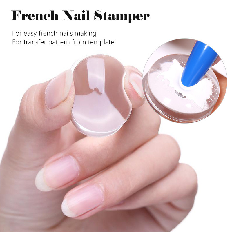 BORN PRETTY French Nail Stmaper Christmas Clear Silicone Stampers Kit Snowflake Nail Art Stamper & Scraper manikűr dizájnhoz