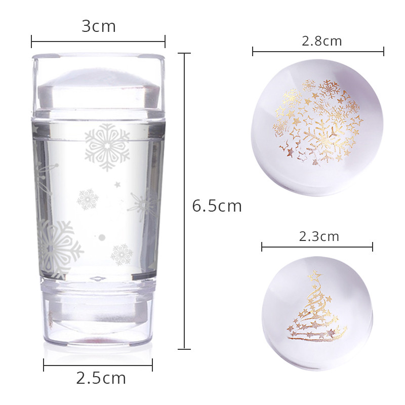 BORN PRETTY French Nail Stmaper Christmas Clear Silicone Stampers Kit Snowflake Nail Art Stamper & Scraper manikűr dizájnhoz