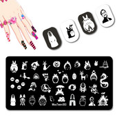 DISNEY Cartoon Totoro küünte stantsimisplaadid Chinchilla Anime küünetemplite mallid küünte kujundamiseks #093