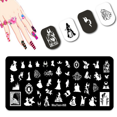 DISNEY Cartoon Totoro küünte stantsimisplaadid Chinchilla Anime küünetemplite mallid küünte kujundamiseks #093