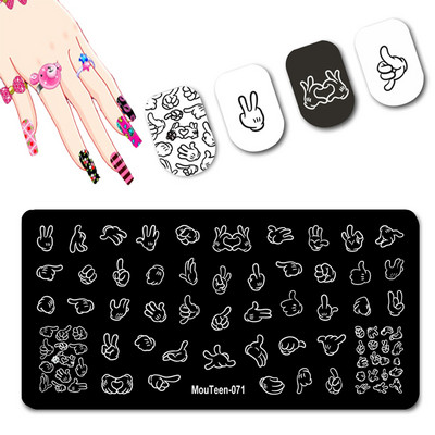 DISNEY Cartoon Totoro küünte stantsimisplaadid Chinchilla Anime küünetemplite mallid küünte kujundamiseks #093
