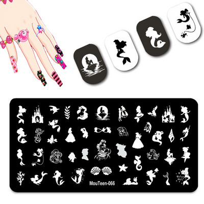 DISNEY Cartoon Totoro küünte stantsimisplaadid Chinchilla Anime küünetemplite mallid küünte kujundamiseks #093