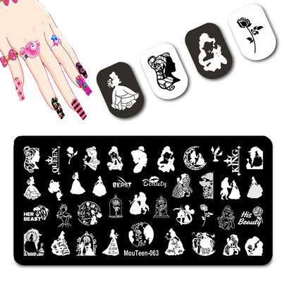 DISNEY Cartoon Totoro küünte stantsimisplaadid Chinchilla Anime küünetemplite mallid küünte kujundamiseks #093