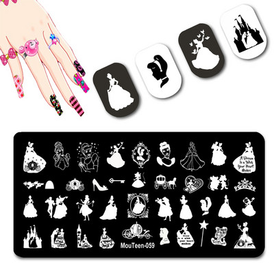 DISNEY Cartoon Totoro küünte stantsimisplaadid Chinchilla Anime küünetemplite mallid küünte kujundamiseks #093