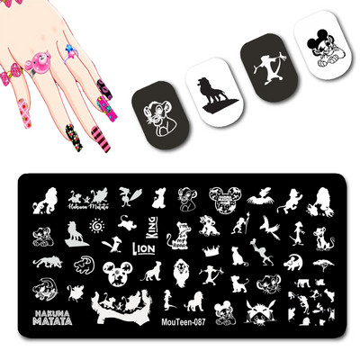 DISNEY Cartoon Totoro küünte stantsimisplaadid Chinchilla Anime küünetemplite mallid küünte kujundamiseks #093