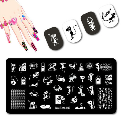 DISNEY Cartoon Totoro küünte stantsimisplaadid Chinchilla Anime küünetemplite mallid küünte kujundamiseks #093