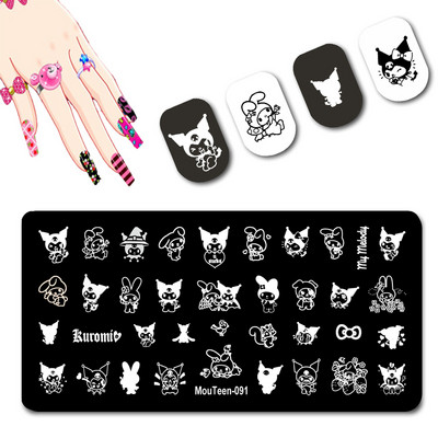 DISNEY Cartoon Totoro küünte stantsimisplaadid Chinchilla Anime küünetemplite mallid küünte kujundamiseks #093
