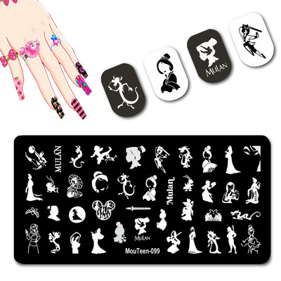 DISNEY Cartoon Totoro küünte stantsimisplaadid Chinchilla Anime küünetemplite mallid küünte kujundamiseks #093