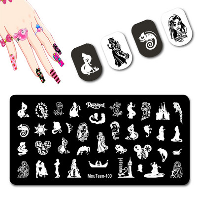 DISNEY Cartoon Totoro küünte stantsimisplaadid Chinchilla Anime küünetemplite mallid küünte kujundamiseks #093