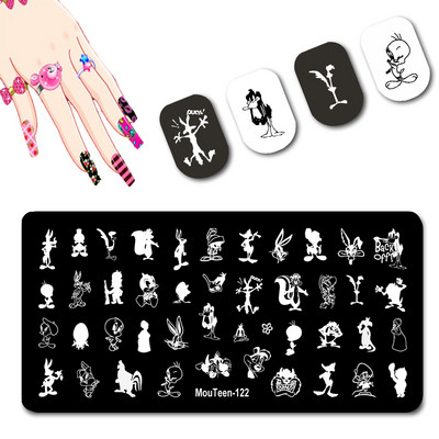 DISNEY Cartoon Totoro küünte stantsimisplaadid Chinchilla Anime küünetemplite mallid küünte kujundamiseks #093
