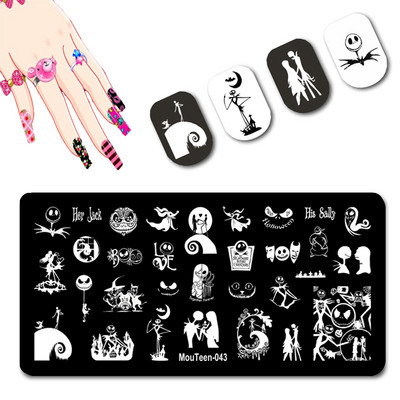 DISNEY Cartoon Totoro küünte stantsimisplaadid Chinchilla Anime küünetemplite mallid küünte kujundamiseks #093