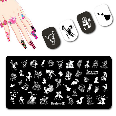 DISNEY Cartoon Totoro küünte stantsimisplaadid Chinchilla Anime küünetemplite mallid küünte kujundamiseks #093