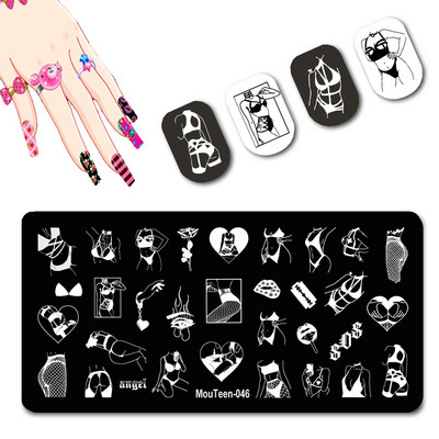 DISNEY Cartoon Totoro küünte stantsimisplaadid Chinchilla Anime küünetemplite mallid küünte kujundamiseks #093