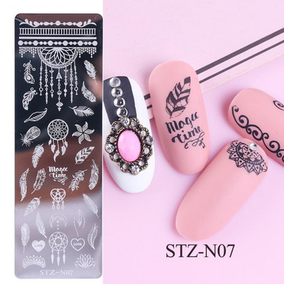 Leafs Flower Stripe Design Plate Stamping Abstract Lady Face Stamp Stamp Templates Leaf Floral Printing Stencil Templates Nail