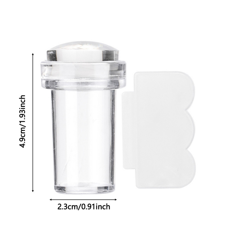 Νέο 2 τμχ Διαφανές σετ ξύστρων για σφραγίδες νυχιών με σφραγίδα σιλικόνης Εργαλείο πλάκας νυχιών για γαλλική άκρη σιλικόνης DIY σχέδιο νυχιών