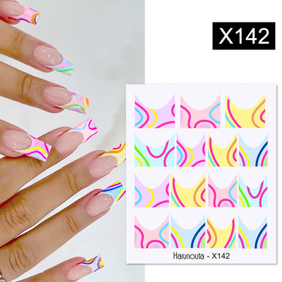 Harunouta Simple Green Theme Nail Water Decal Αυτοκόλλητο Summer DIY Slider for Manicuring Watercolor Flower Leaf Nail Art Watermark
